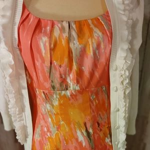 NWT London Times Cato sleeveless dress sz 12 happy orange print